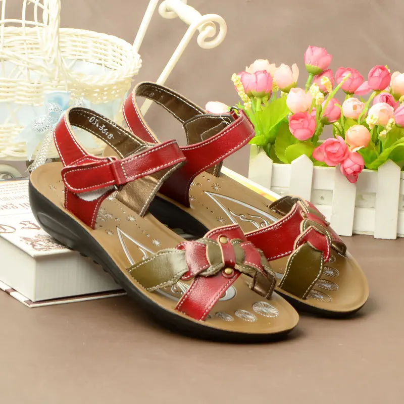 Брендовые босоножки из натуральной кожи женские на танкетке Летняя обувь