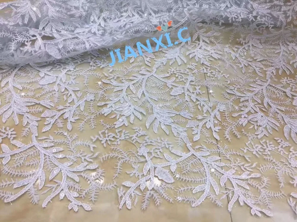 9 видов цветов вариант! Красивая JIANXI.C-71602 нигерийская кружевная ткань с блестками