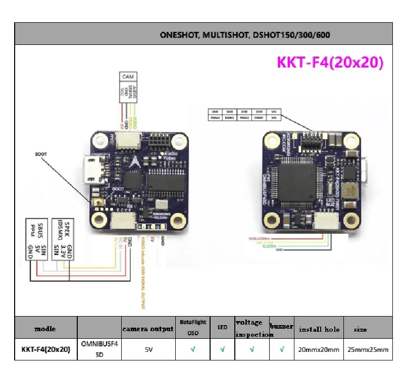 Kingkong 3/2 layer Flight Tower FC F4 Control ler 4 в 1 ESC 20A 12A w/OSD Speed 200mw VTX для FPV RC|Детали и аксессуары| |