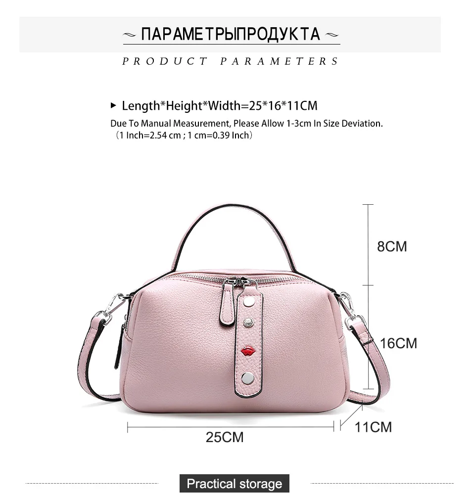 Zency Натуральная Воловья Кожа Модная женская сумка через плечо высокое качество сумка-тоут Подушка сумки на плечо розовый красный черный