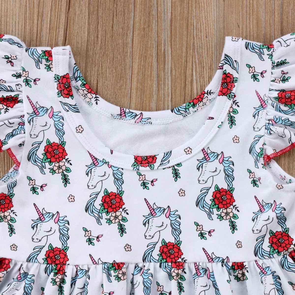 Платье Emmababy с цветочным принтом единорога для маленьких девочек топы