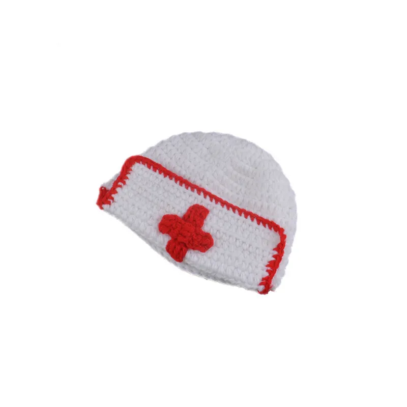 White Color Newborn Baby Girls Crochet Nurse Costume With Stethoscope Photo Photography Props Infant Coming Home Outfit | Детская одежда
