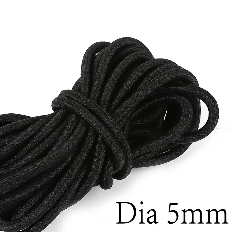 2 Meters Black Strong Elastic Rope Cords Bungee Shock Stretch String for Crafts DIY Outdoor Project Tents Kayak Boat Bag Luggage