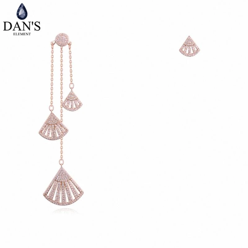 

DAN'S ELEMENT 3 Colors Real Big Brand AAA Zirconia Micro Inlays Round Stud Earrings for Women 130400