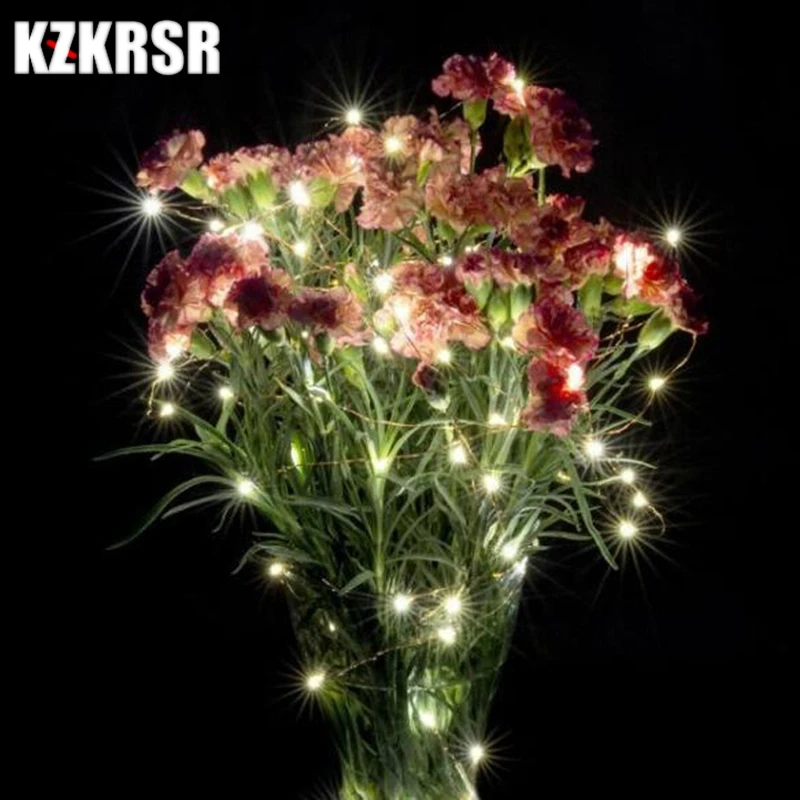 KZKRSR DC 12 V Cooper провод Мини светодиодный Фея свет шнура 10 м 100Led ультратонкий, гибкий лампа рождественское свадебное украшение для дома, сада