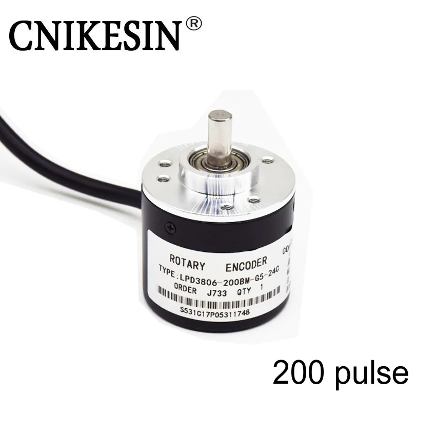 CNIKESIN 200 импульсный фотоэлектрический Поворотный энкодер AB фаза 5 24V муфта NPN