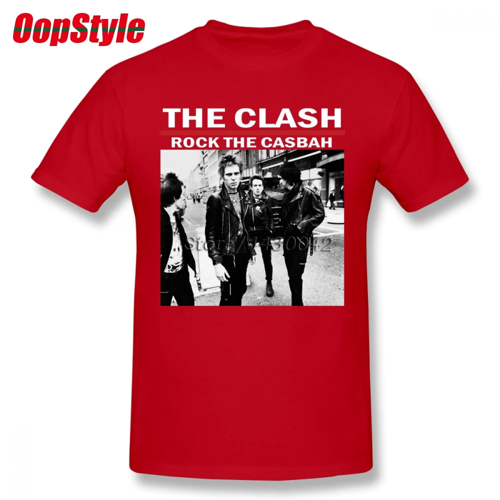 Мужская футболка с коротким рукавом The Clash Rock Casbah хлопковая Футболка большого
