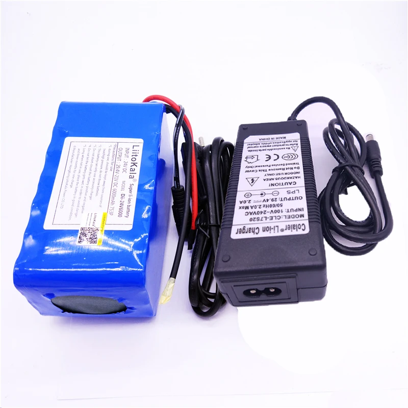 LiitoKala 24V 4ah 6ah 8ah 10ah 12ah аккумулятор 15A BMS 250w 29,4 V 10000mAh аккумулятор для инвалидных колясок электродвигатель