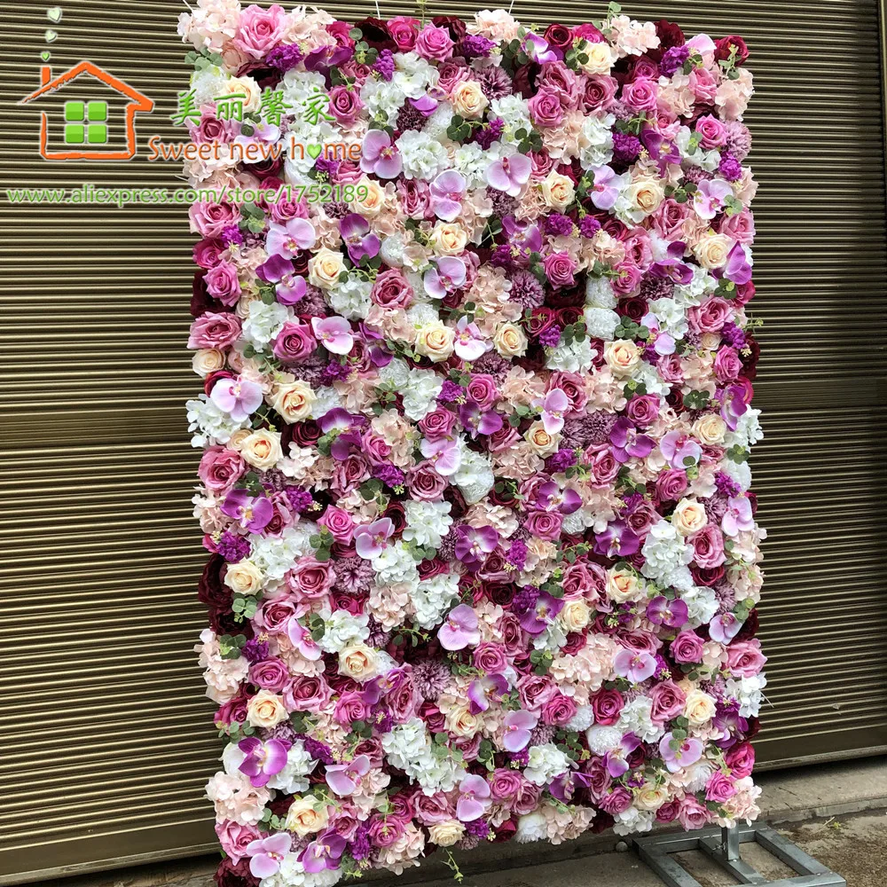 3D искусственный цветок настенная панель бегунок для свадебной вечеринки фоновая
