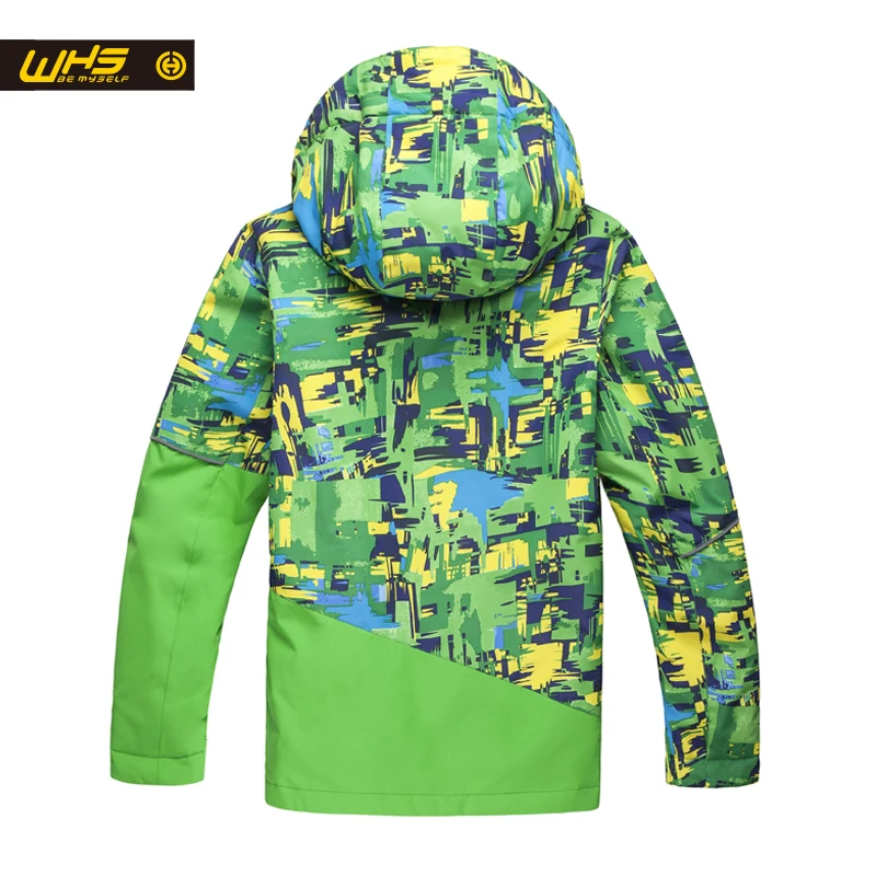 WHS/лыжный костюм для мальчиков зимние куртки и штаны детская Лыжная куртка брюки