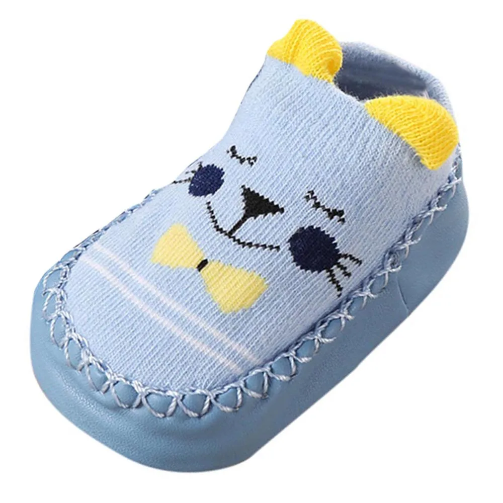 Newborn Baby Boys Girls Cartoon Ears Floor Socks Anti-Slip Baby Step Shoes Socks Zapatos de bebe