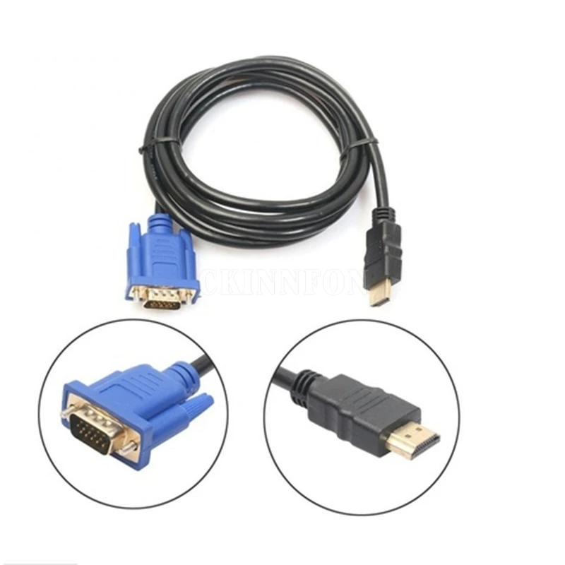

100 шт./лот 1,8 м 6 футов HDMI-совместимый штекер VGA HD-15 15Pin штекер адаптера кабель для DVD HDTV PS3 (Размер: 1,8 м)