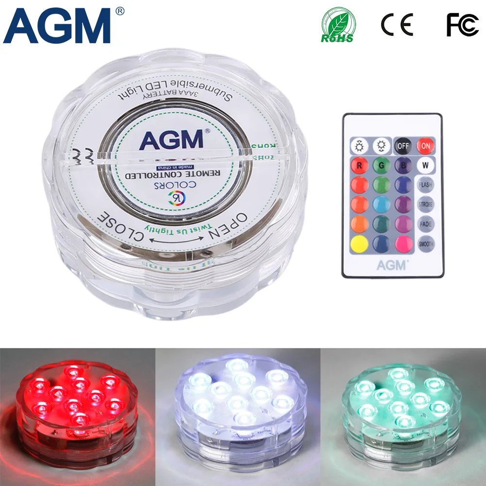 AGM LED погружной свет украшения свечи цветочные чайные лампы водонепроницаемые 10LED