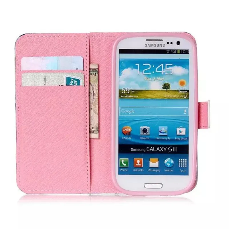 Кожаный флип кошелек мягкий силиконовый чехол из ТПУ для Samsung Galaxy S3 Neo S 3 GT i9300 i9301