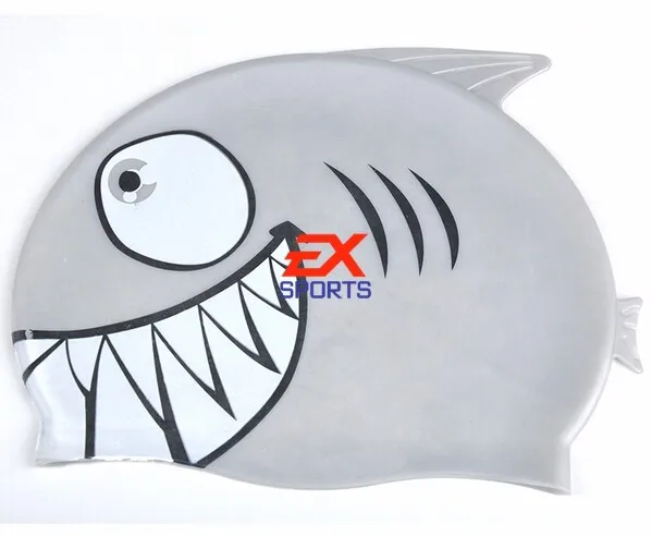 150X новая детская шапочка для плавания в бассейне с рисунком акулы и рыбы