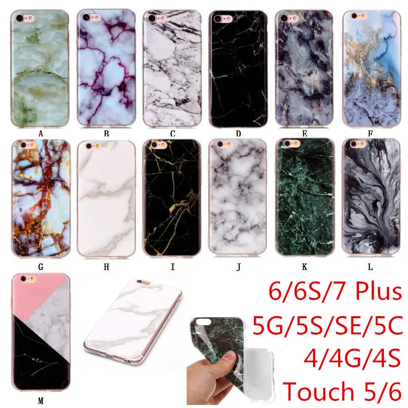 Модные мраморные чехлы для телефонов Iphone 4 4s 5 5C SE 6 S 7 8 Plus чехол ipod Touch 5/6 Coque Мягкая