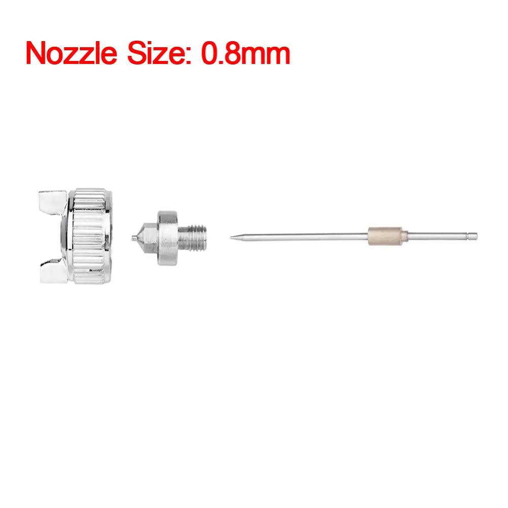 0.8mm Nozzle 0,8 мм, 1,0 мм, насадка, H-2000, мини-распылитель, воздушная кисть, Гравитационный Воздушный Распылитель, профессиональный HVLP пистолет-распылитель для краски автомобиля - Цвет: 0.8mm Nozzle