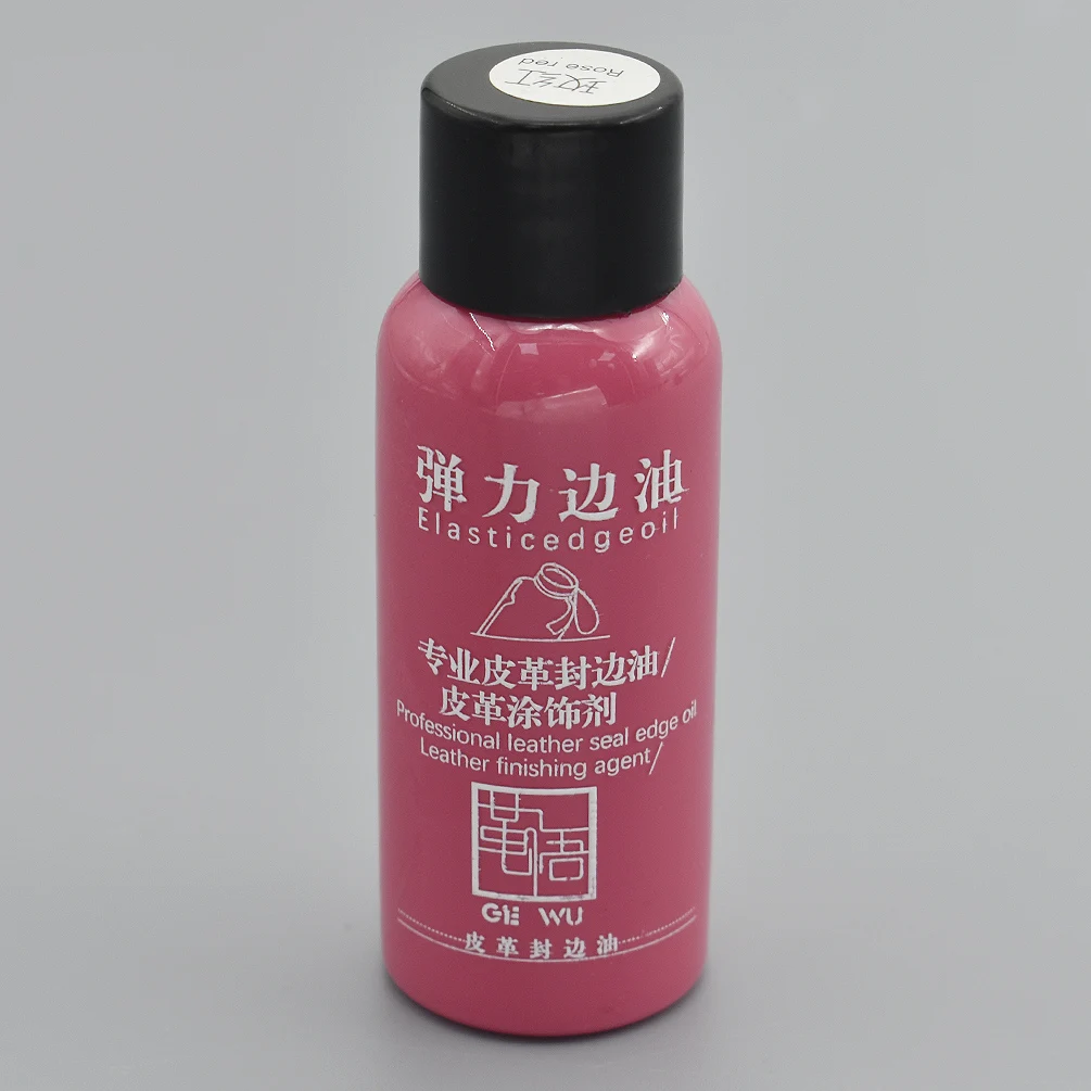Rose red 30ML 20 Colors DIY Leather Edge Paint Oil Dye Highlights Professional Paint Leather Craft Liquid Art Supplies - Цвет: Rose red