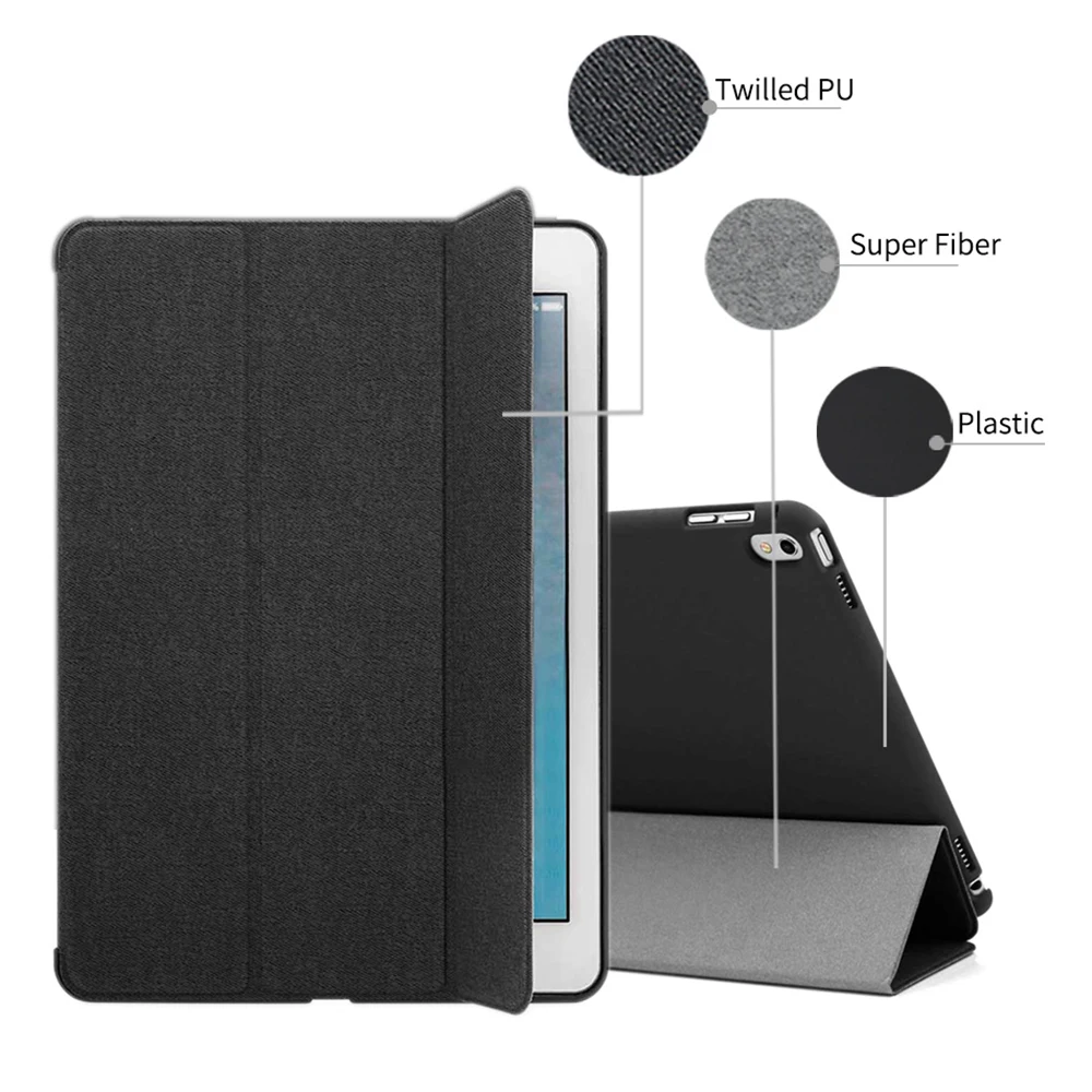 WOWCASE кожаный чехол для iPad Pro 12 9 2015/2017 Smart Sleep Auto Wake up Tri fold задняя крышка дюймов Funda