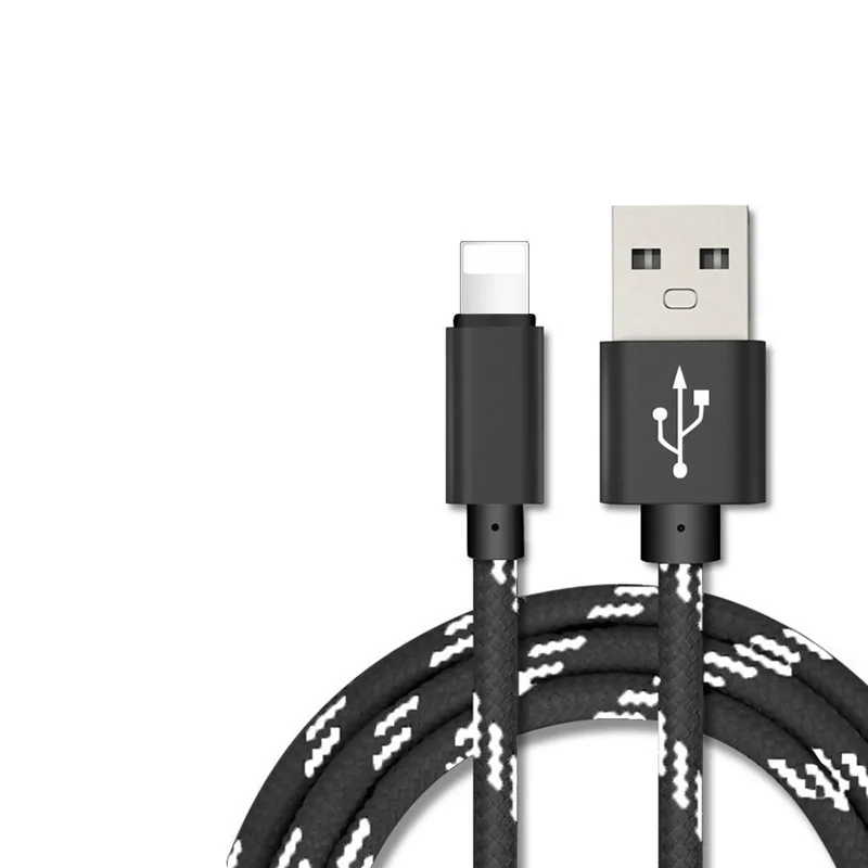 Кабель USB для зарядки и передачи данных для iPhone 6 S 6 S 7 8 Plus 5 5S X XR XS Max iPad короткий длинный 30 см 1 М 1,5 м 2 м провод для быстрой зарядки - Цвет: Черный