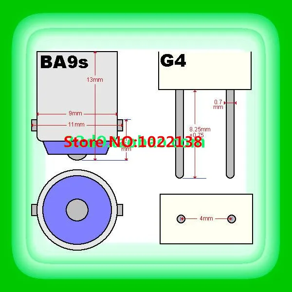 

100pcs Free shipping BA9s to G4 LED light bulb base Holders Lamp socket Converters BA9s to G4 Lamp Base Adapter