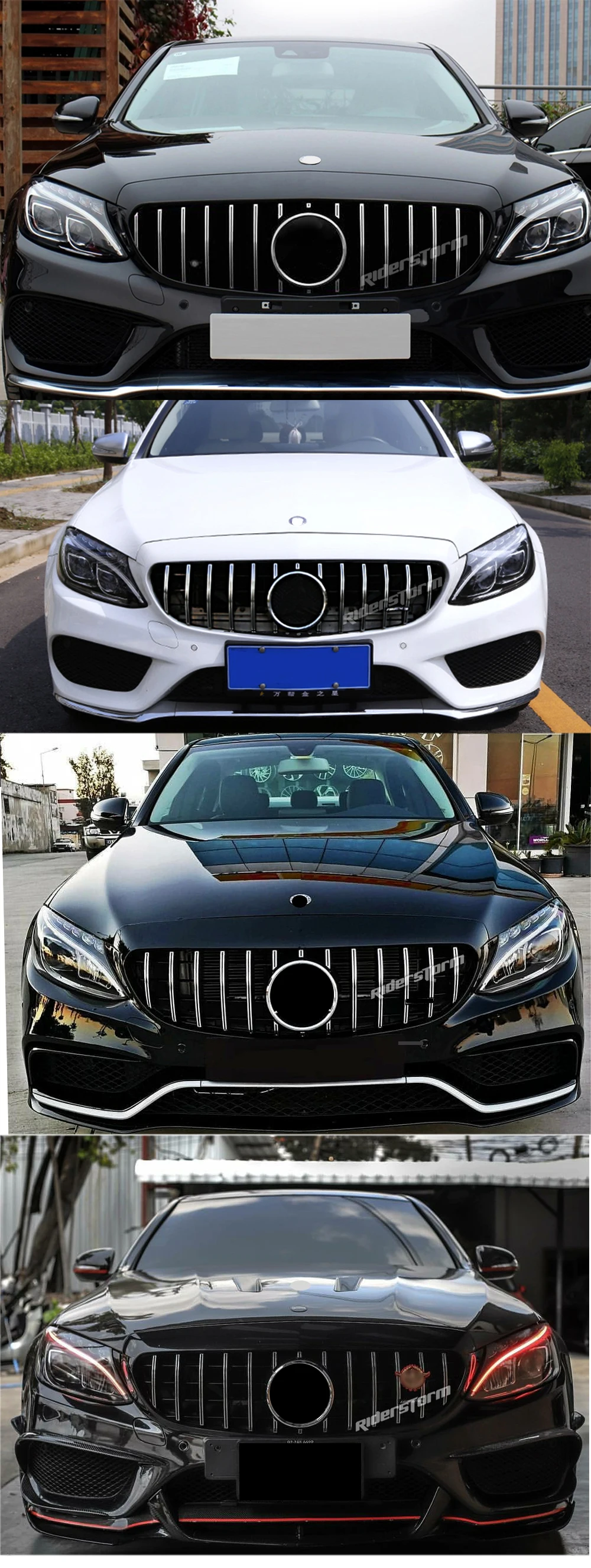 Для W205 GT AMG GTR решетка спереди GT R гриль для Mercedes Benz W205 c200 c250 c300+ решетка+ передняя решетка