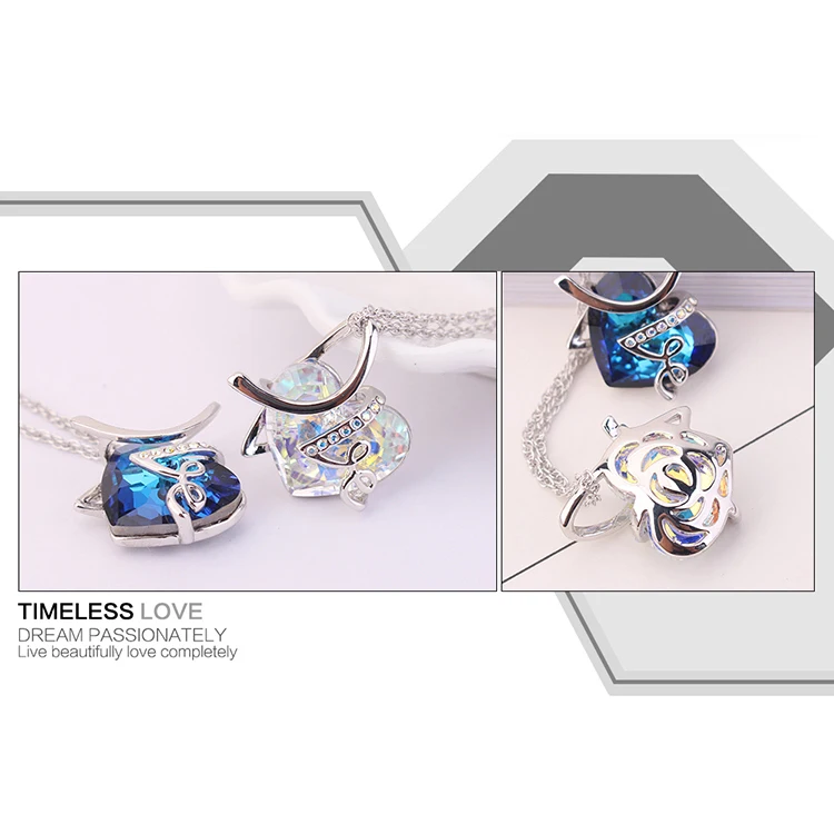 Malanda модный бренд большой классический кристалл в форме сердца от Swarovski любовь из