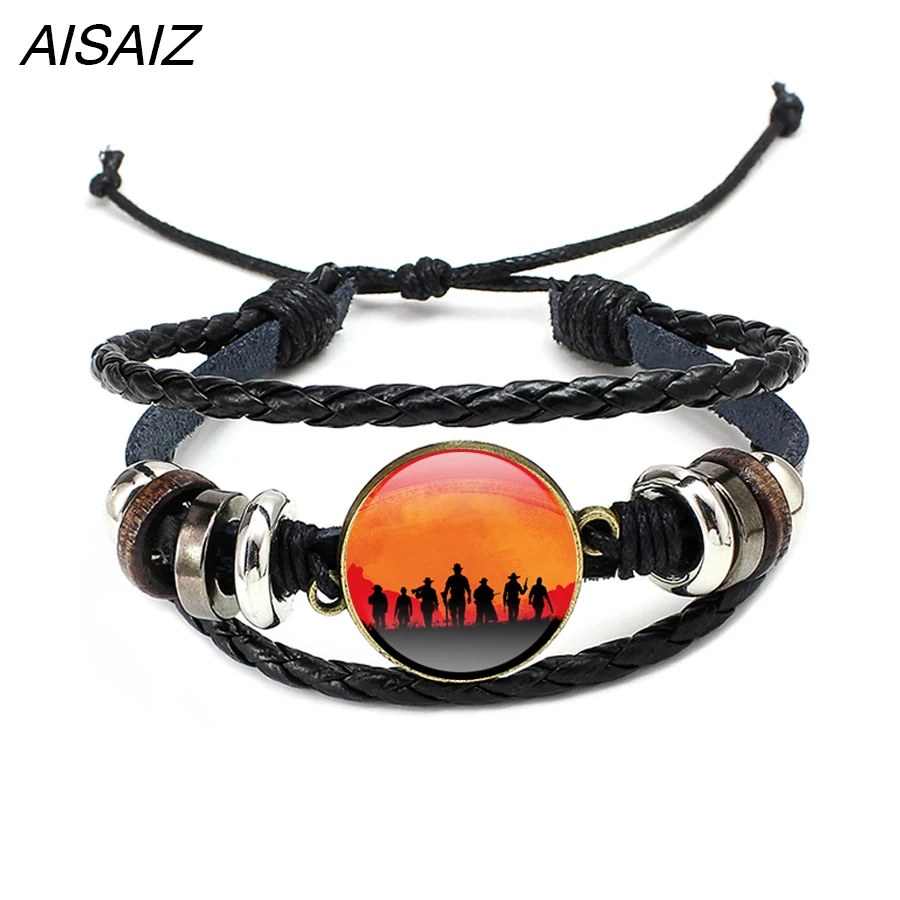 2018 new Red Dead Redemption 2 Bracelet Adjustable ID Multi-layer leather rope Weave Bracelets Gift for Man Boy Fashion | Украшения и