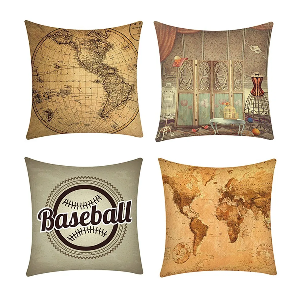 1 шт. полиэстер Ретро стиль барокко наволочка скрытая застежка-молния для дивана