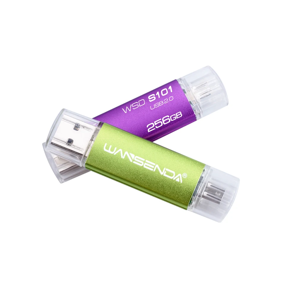 WANSENDA OTG usb флеш накопитель высокоскоростной 128 Гб 64 U диск 16 ГБ 32 256 Флешка 2 в 1 Micro USB