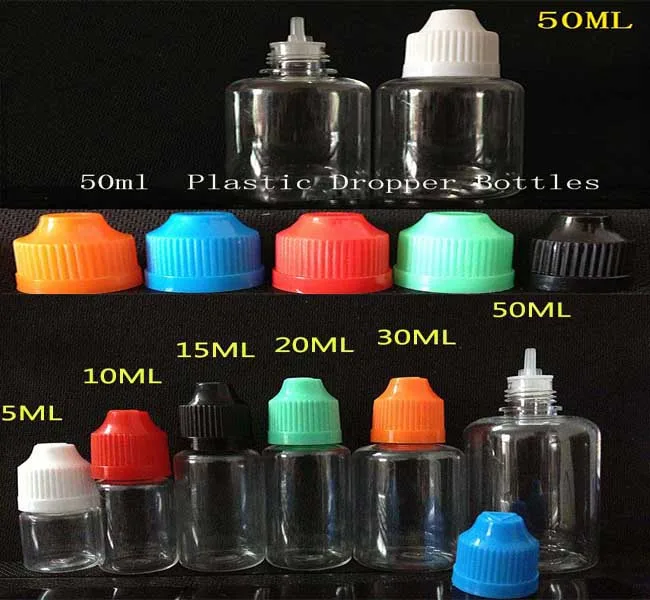 50ml PET Empty Plastic Dropper Bottle for e liquid With Childproof Cap&amp Tip LDPE Transparent 50pcs | Красота и здоровье