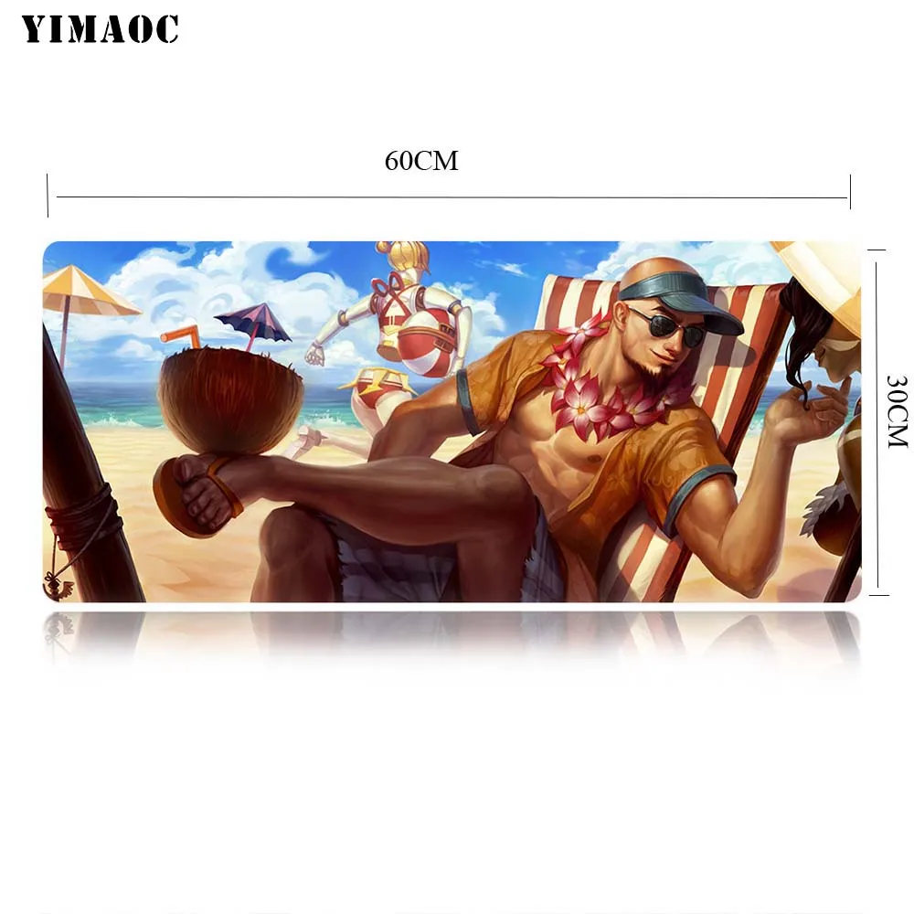YIMAOC Lee Sin League Of Legends Коврик Для Мыши Компьютерный коврик для мыши Противоскользящий коврик для игровой мыши из натурального каучука 30x60 см - Цвет: MP7 30x60cm