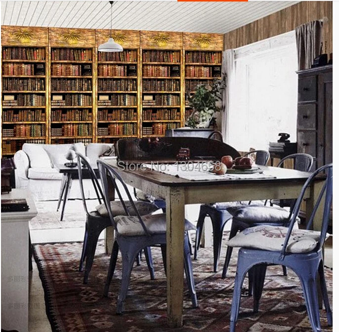 Бесплатная доставка Европейский ретро ностальгия на заказ 3D настенная книжная