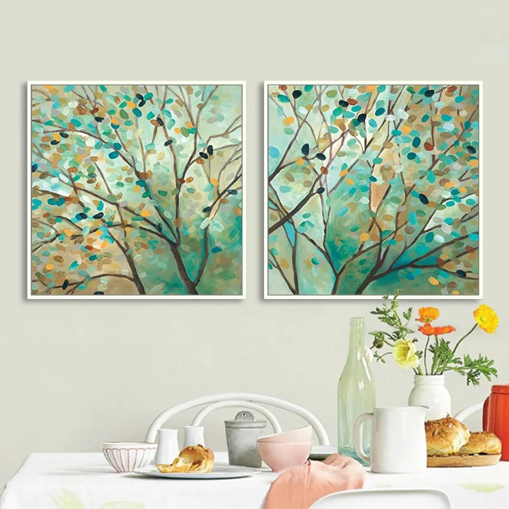 Canvas Painting 3 Piece Nature Print Poster Modern Abstract Wall Trees Landscape Pictures | Дом и сад