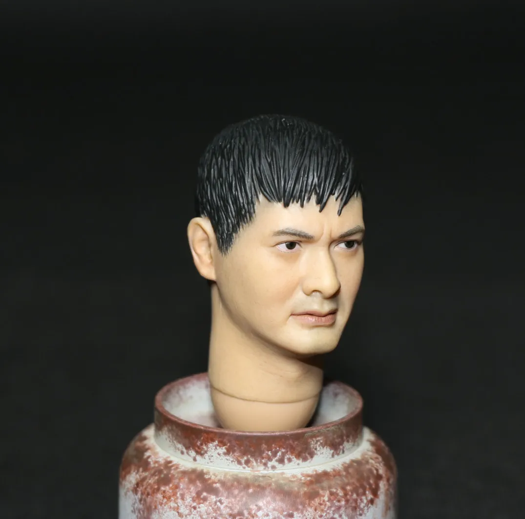 Мужская фигурка головы Mnotht 1/6 Solider азиатская резьба God of Gamblers Zhou Runfa короткая