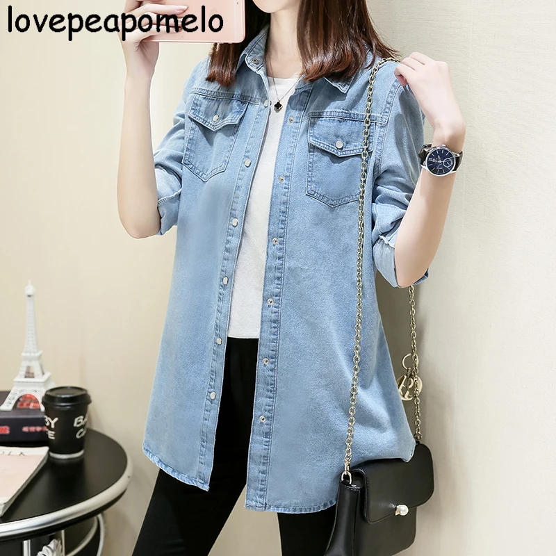 Новая рубашка для весны и осени женские костюмы повседневная женская джинсовая