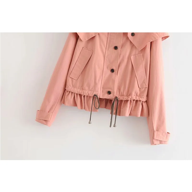 LTD1198297 ELYB Новые однотонные куртки Женский плащ пальто леди стенд однобортный