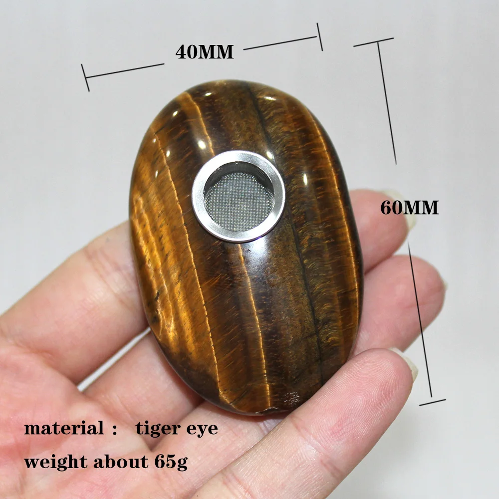 Натуральный кристалл тигровый глаз каменная трубка курительная пальма тусклый