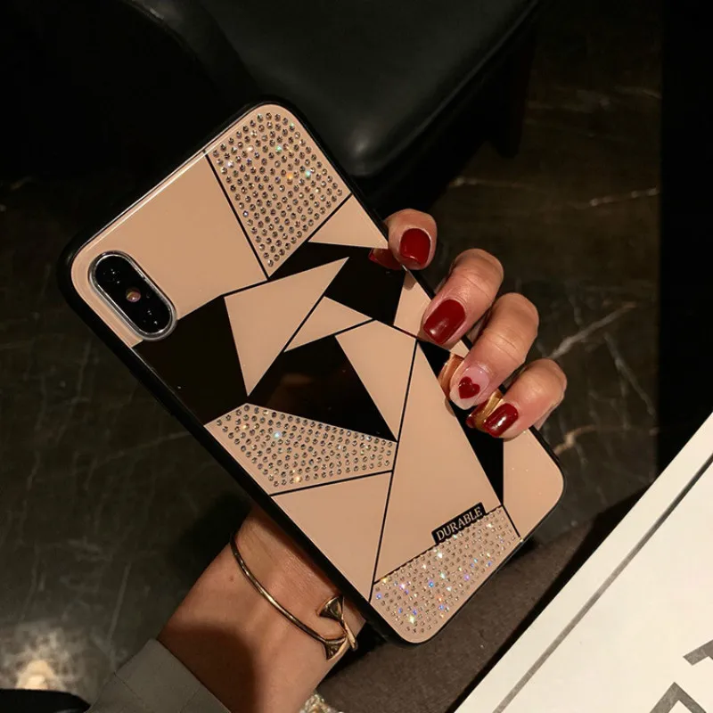 Роскошный чехол POBLU с геометрическим бриллиантом и сердечком для iphone XR XS Max Модный