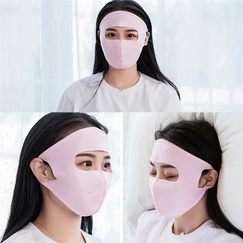 Розовый Модная унисекс Спортивная маска от солнца УФ Защита от Солнца маска для лица - Цвет: Розовый