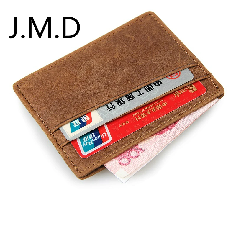 J.M.D 100% Tanned Genuine Cow Leather Mens Card Case Slim Wallet Super Thin Front Pocket Purse ID Holder 8101 | Багаж и сумки