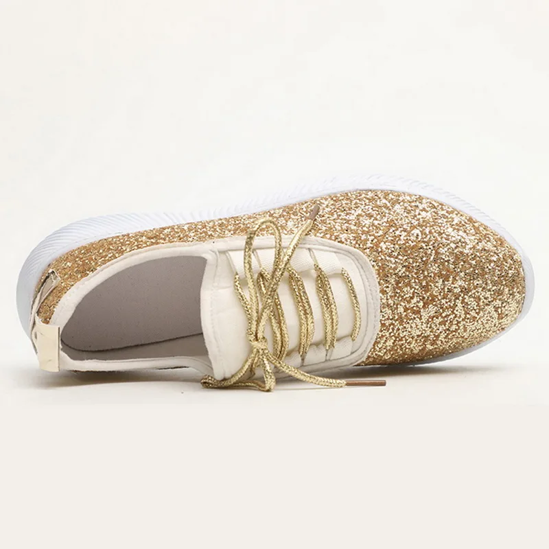 2020 новые весенние кроссовки с блестками Женская прогулочная обувь мягкая легкая