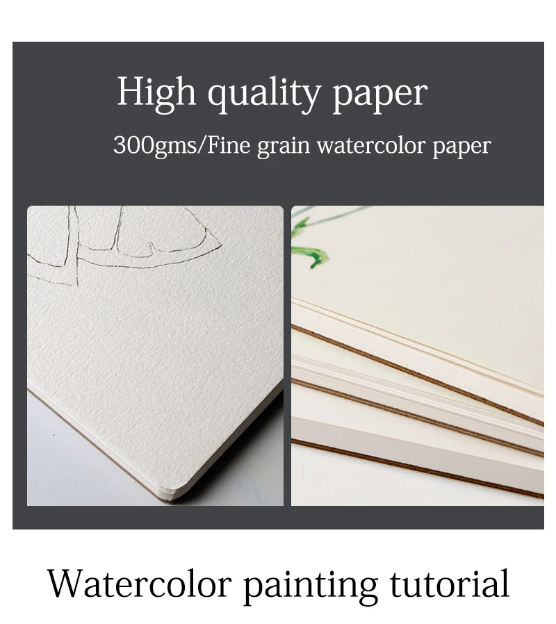 Dainayw 300gms 12Sheets Professional Painting Tutorial Watercolor Paper Painted Water-soluble Book Line draft For Artist Student