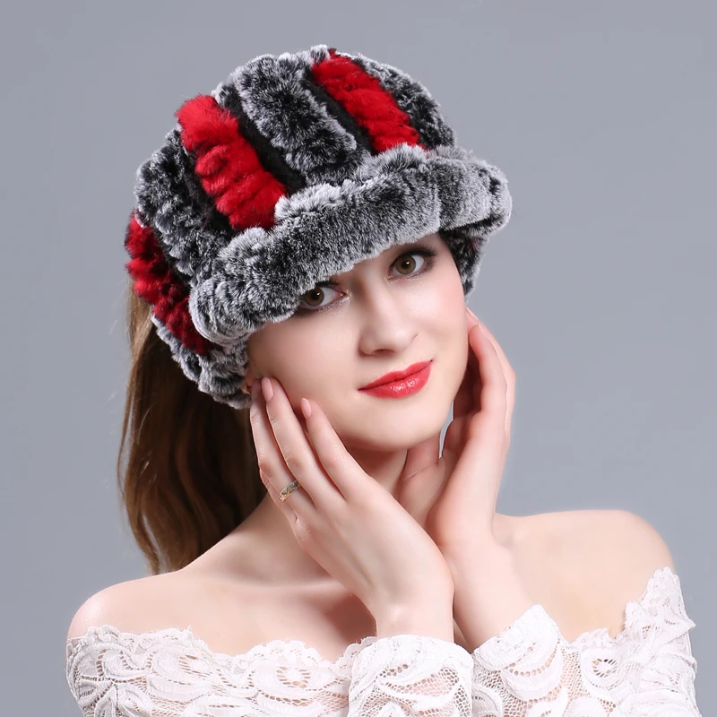 Wucifo 2019 Новая модная женская зимняя шапка с меховым верхом пустая Женская