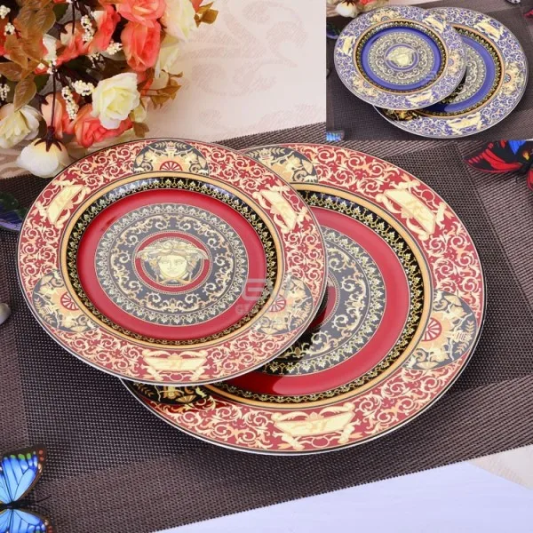 set of 2 pcs trays F Фарфоровые тарелки ужин 2 шт./компл. ужинная тарелка из тонкостенного фарфора столовые сервизы посуда набор Услуги тарелки ужин - Цвет: set of 2 pcs trays F
