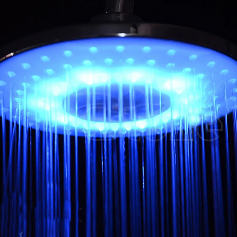 Нержавеющая сталь " дюймовый RGB 9 Светодиодный светильник дождь Душевая Головка ванная комната ультра-тихий