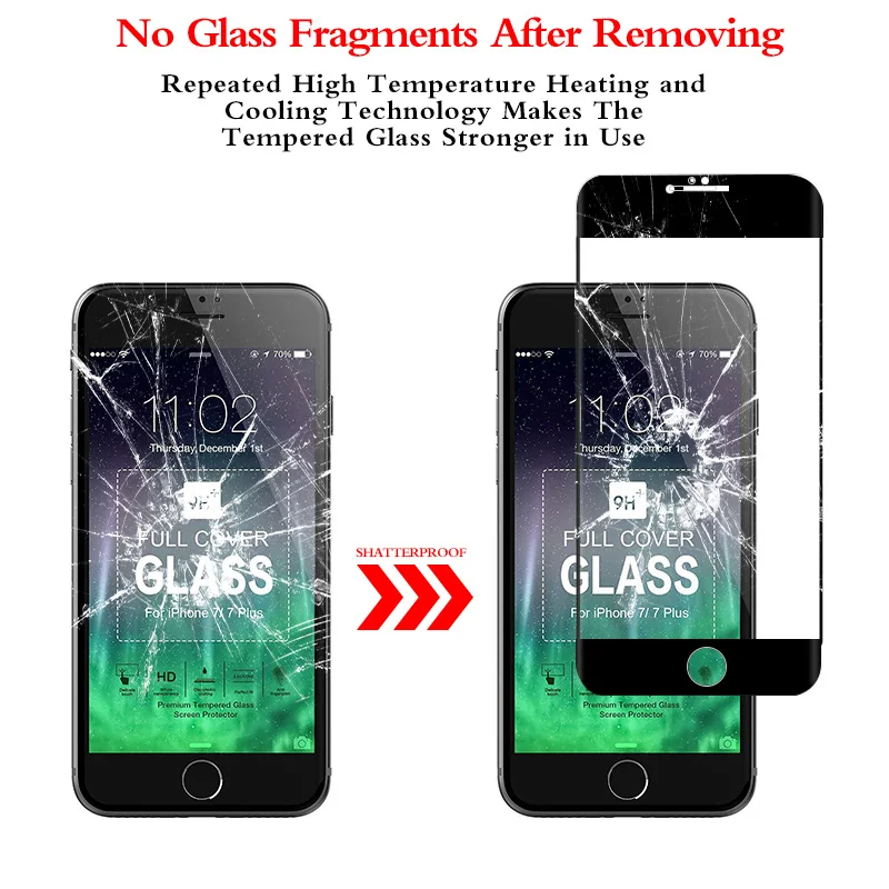 MCMEME 4D полное покрытие закаленное стекло для iPhone 8 3D изогнутый край 9H Защитная