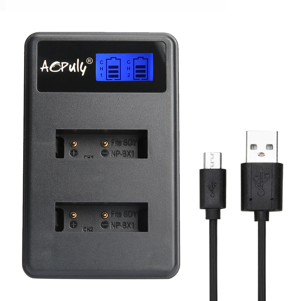 2 шт. NP-BX1 NP BX1 NPBX1 Батарея + ЖК-дисплей USB Зарядное устройство для Sony HDR-AS200v AS20 AS100V AZ1