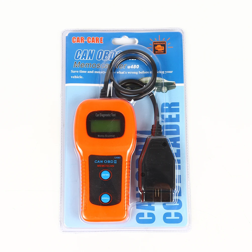 1 шт. U480 сканер кодов неисправностей автомобиля CAN BUS OBD2 EOBD диагностический