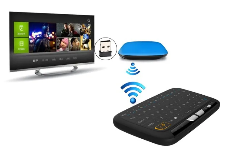 Беспроводная мини клавиатура 2 4 ГГц Air Mouse с сенсорной панелью перезаряжаемая USB 0